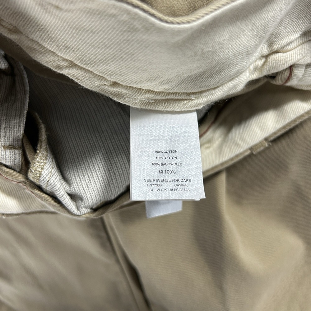 J.Crew 770 Straight Chinos Mens 33x32 Khaki Tan Broken In Cotton Pants - Picture 5 of 10